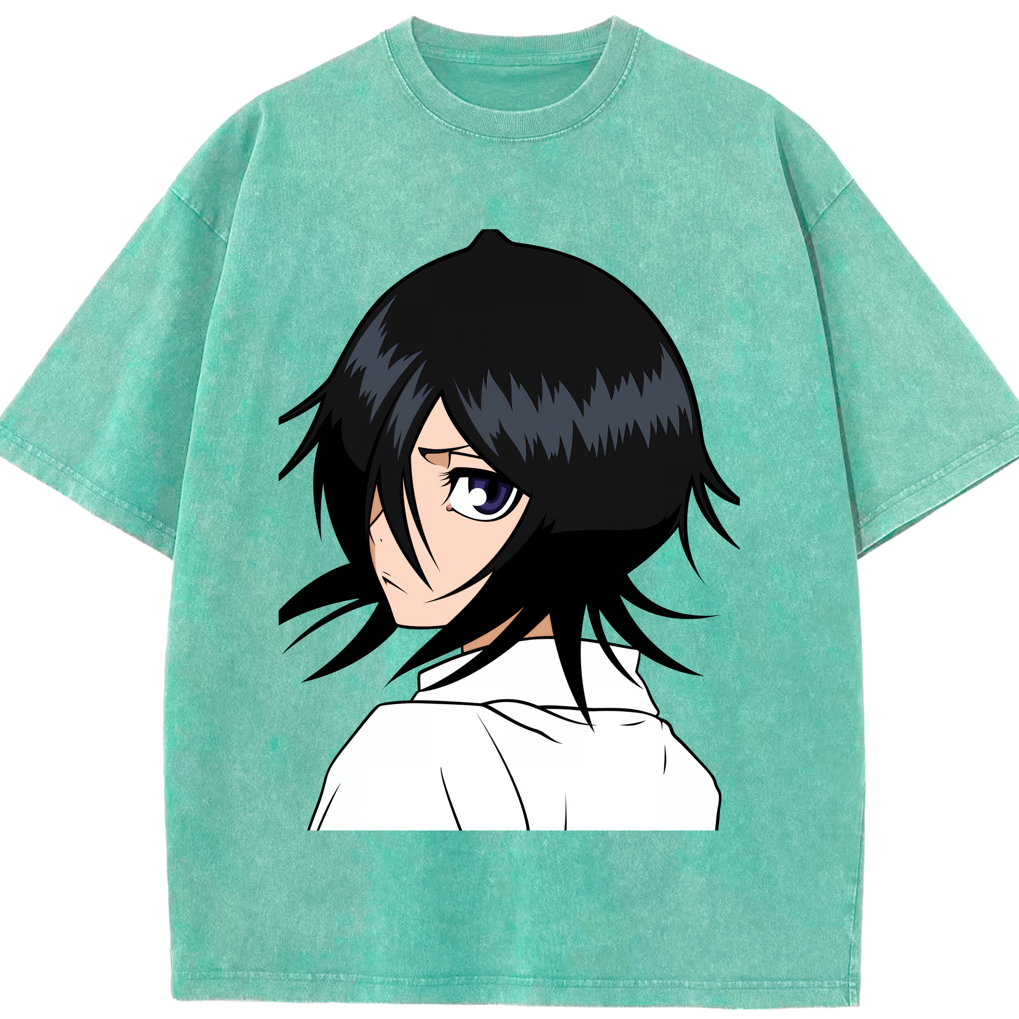 （画像用） ブリーチ 朽木ルキア BLEACH Kuchiki Rukia 綿100% ヴィンテージ風 半袖Tシャツ（フロントプリント）
